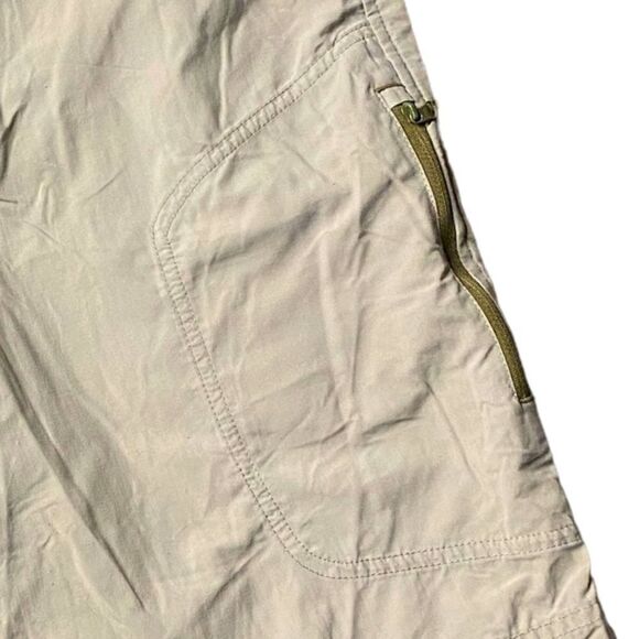 Mountain Hardwear Men’s Sz 31 Khaki Long Bermuda Tie Front Hybrid Shorts - Picture 4 of 5